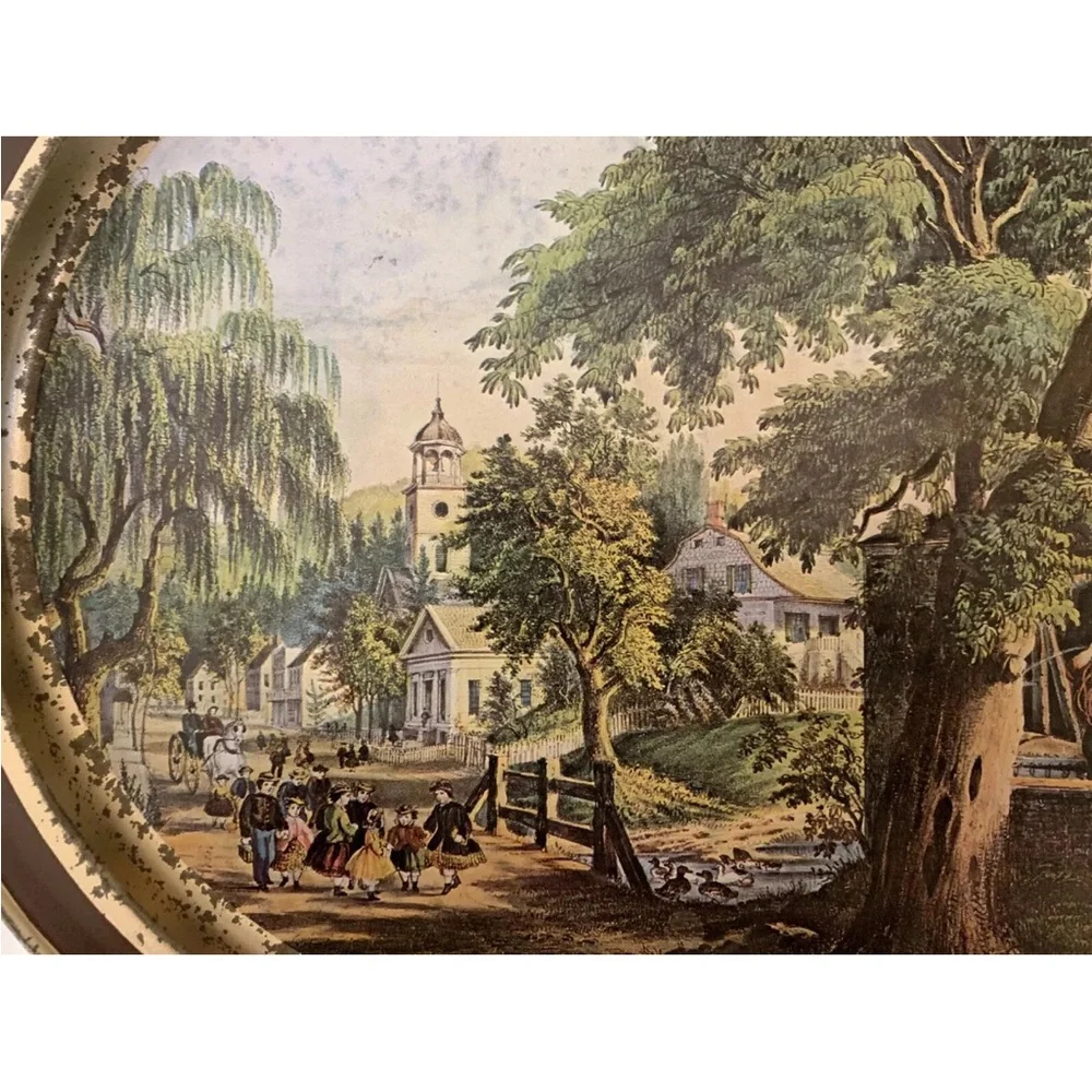 Vintage Sunshine‎ biscuits the blacksmith oval advertising Tray sleepy hollow